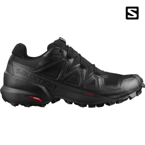 Black Salomon Speedcross 5 GTX Men's Trail Running Shoes | PH 30521B